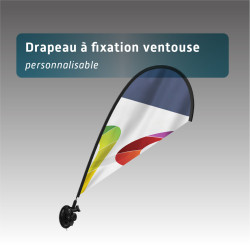 Drapeau Ventouse Personnalisable 24x59 cm – Oriflamme Polyester Impression Quadri | Rubalise.fr